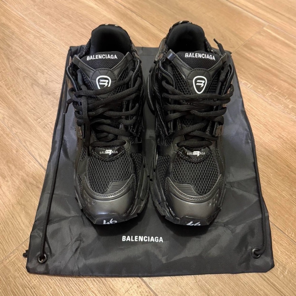 Balenciaga Men's Black Mesh Sneakers